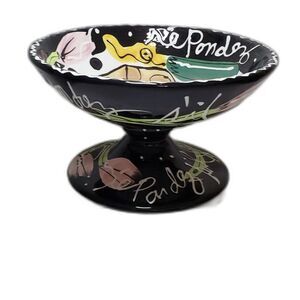 Pedestal Footed Serving Bowl With Love By Joanne Delomba For Lotus Pop